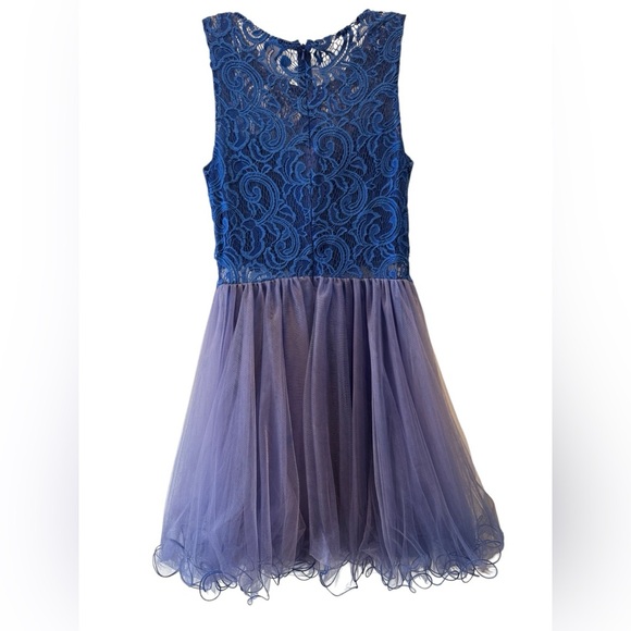 May Queen Couture USA Dress Sequined Prom Formal Cocktail HOCO Size 10 Blue - Picture 2 of 16